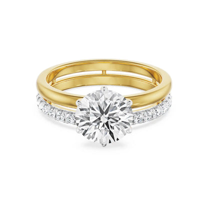 1.5 CT Genelia Bridal Set Ring front view