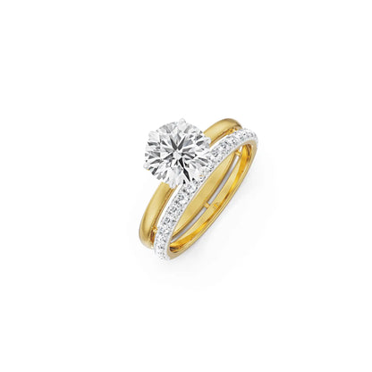 1.5 CT Genelia Bridal Set Ring Top view
