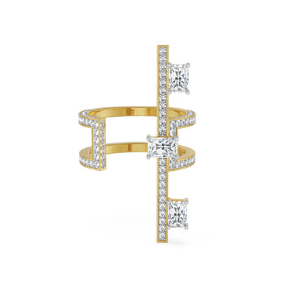 Viar Open Front Lab Grown Diamond Ring - Front View in 9KT