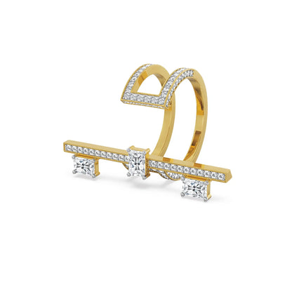 Viar Open Front Lab Grown Diamond Ring - Back View