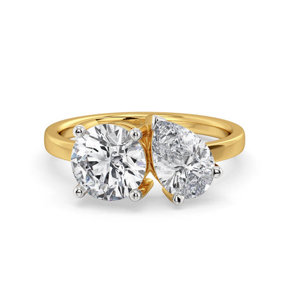 Yin & Yang Lab Grown Diamond Ring - front view in 9KT