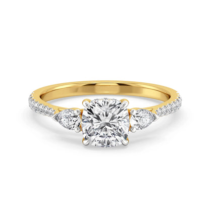 Trimora Muse Lab Grown Diamond Ring- front view in 9KT