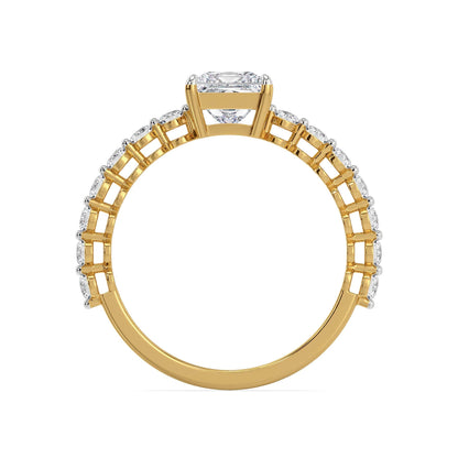 Princess Regalia Lab Grown Diamond Ring - back view in 9KT