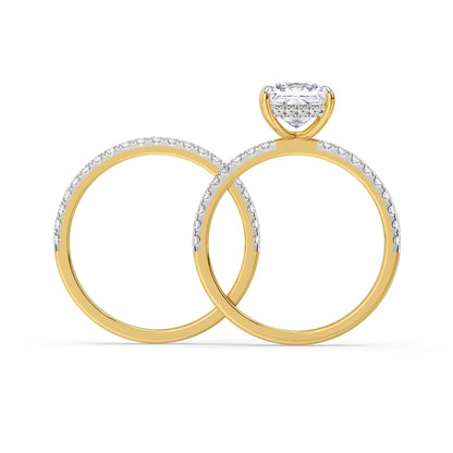 Suzaine Lab Grown Diamond Bridal Set - back view in 9KT