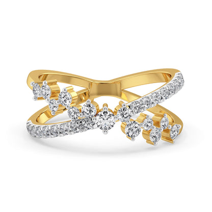 Cosmo Wrap Lab Grown Diamond Ring - front view in 9KT