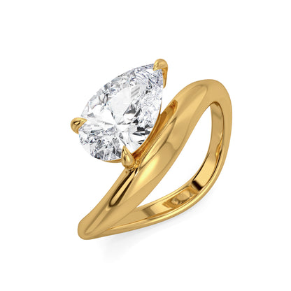 Timeless Pear Lab Grown Diamond Ring - top view