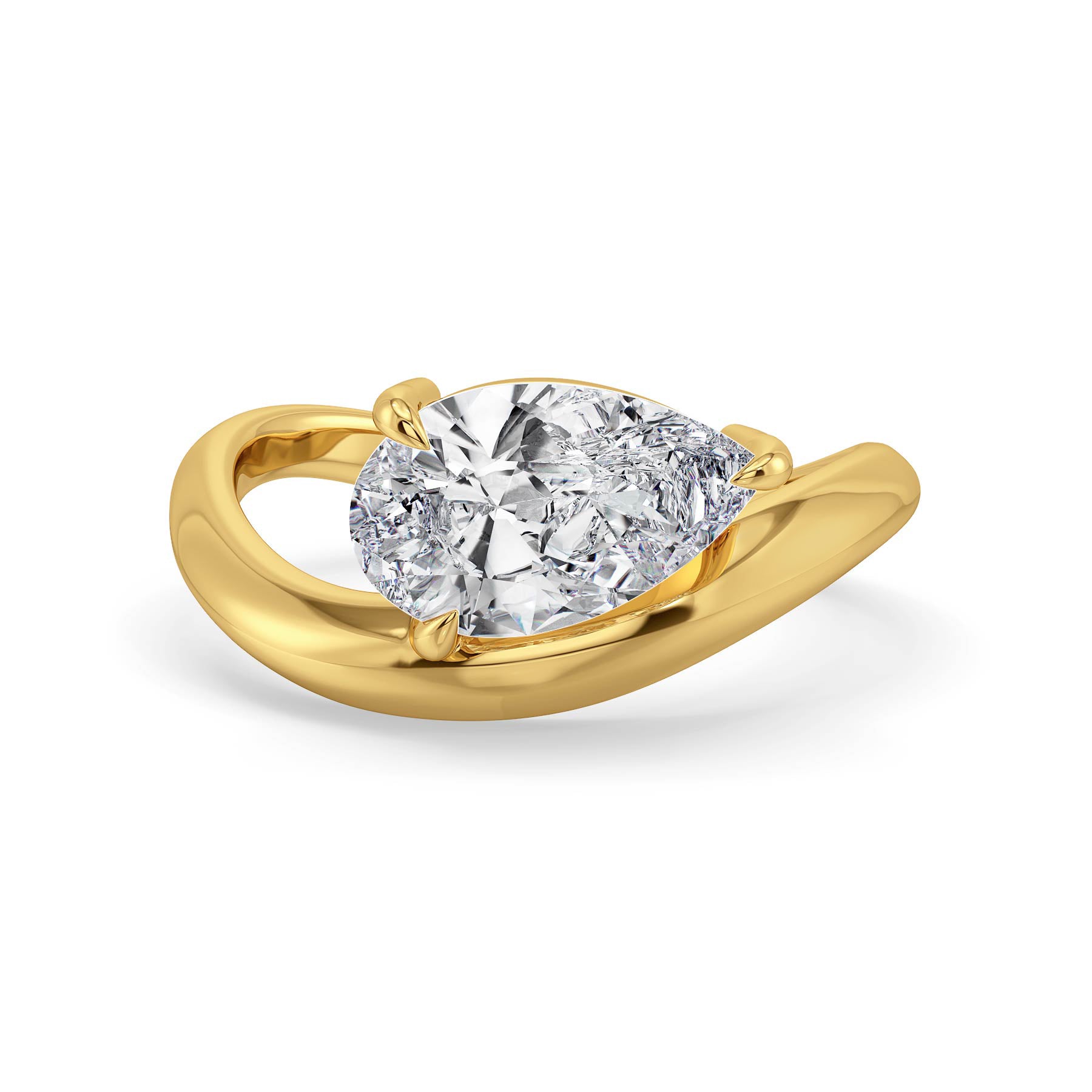 Timeless Pear Lab Grown Diamond Ring - front view in 9KT