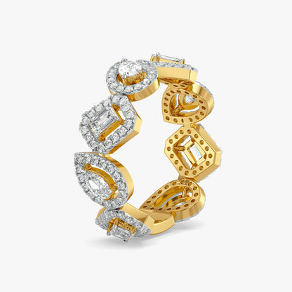 The Halo Vault Lab Grown Diamond Ring - Side view in 9KT