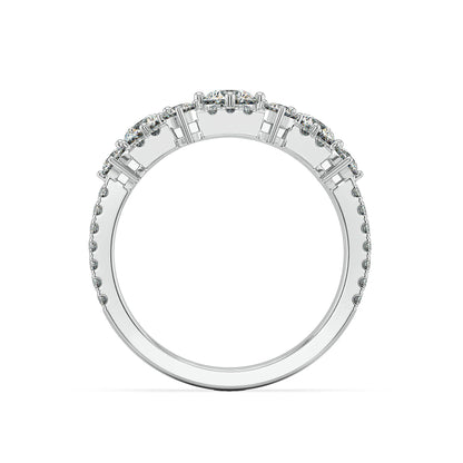 Round Clustered Lab Grown Diamond Ring - back view