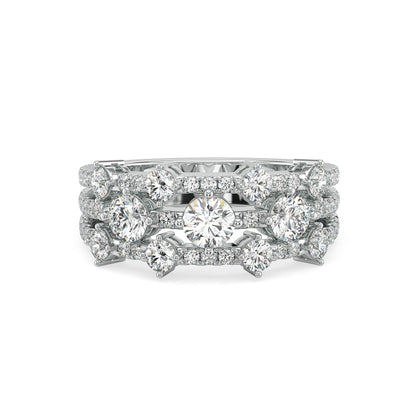 Round Clustered Lab Grown Diamond Ring - front view
