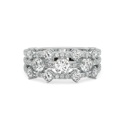 Round Clustered Lab Grown Diamond Ring - front view in 9KT