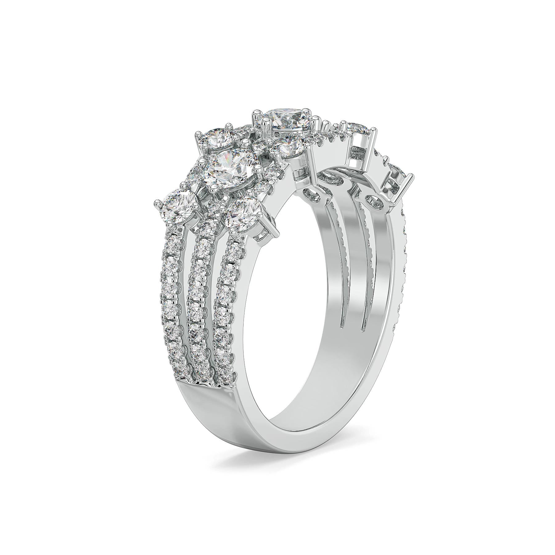 Round Clustered Lab Grown Diamond Ring