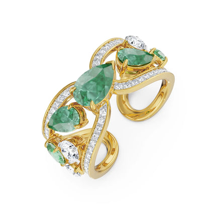 Ethera Gemstone Lab Grown Diamond Ring - side view in 9KT