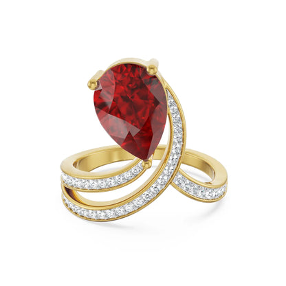 Fiery Gemstone Lab Grown Diamond Ring- front view in 9KT