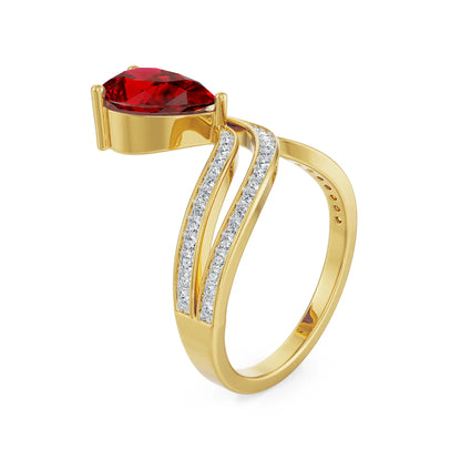 Fiery Gemstone Lab Grown Diamond Ring - right side view in 9KT