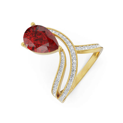 Fiery Gemstone Lab Grown Diamond Ring- left view