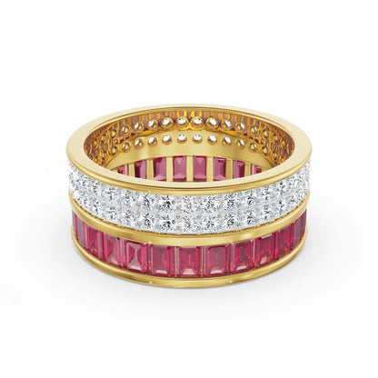 Drum Ruby Lab Grown Diamond Band_in-stock