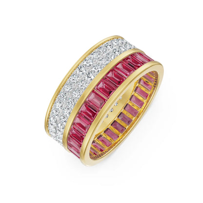 Drum Ruby Lab Grown Diamond Band_in-stock