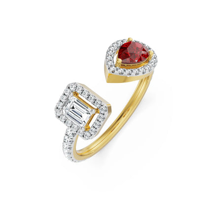 Arrowhead Ruby Lab Grown Diamond Ring - left view