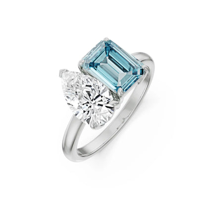 Pear & Prism Lab Grown Diamond Ring - top view