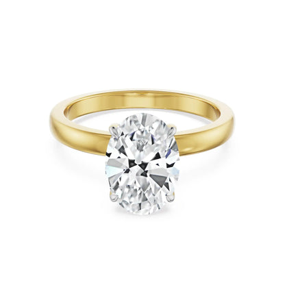 Nova 2.5 CT Oval Lab Grown Diamond Ring - front view  in 9KT