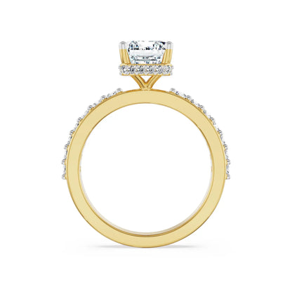 Citrine Skye Emerald Lab Grown Diamond Ring -  back view