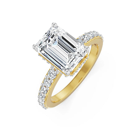 Citrine Skye Emerald Lab Grown Diamond Ring - top view