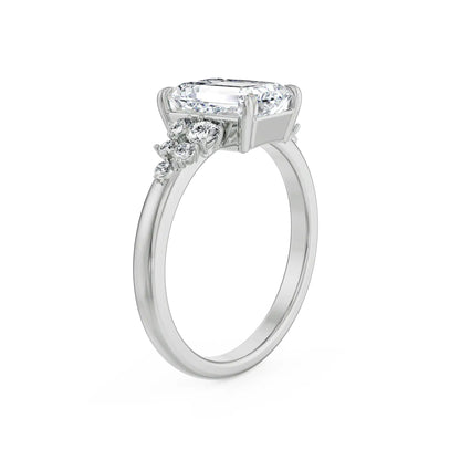 Wildflower Emerald Lab-Grown Diamond Ring - top view