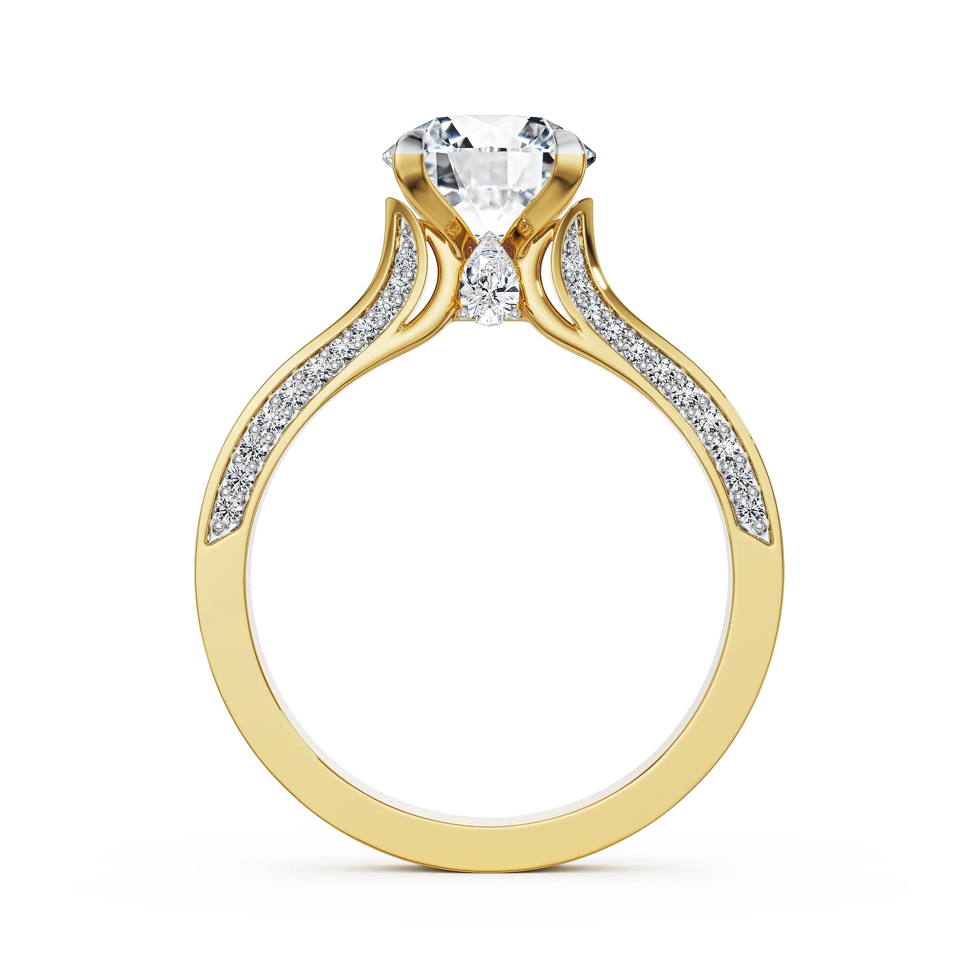 Charisma Lab Grown Diamond Ring - back view in 9KT