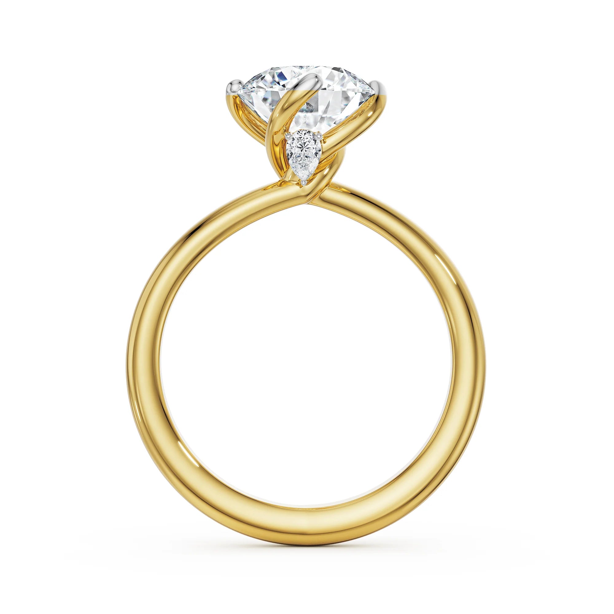 Twist Lab Grown Diamond Solitaire Ring - back view in 9KT