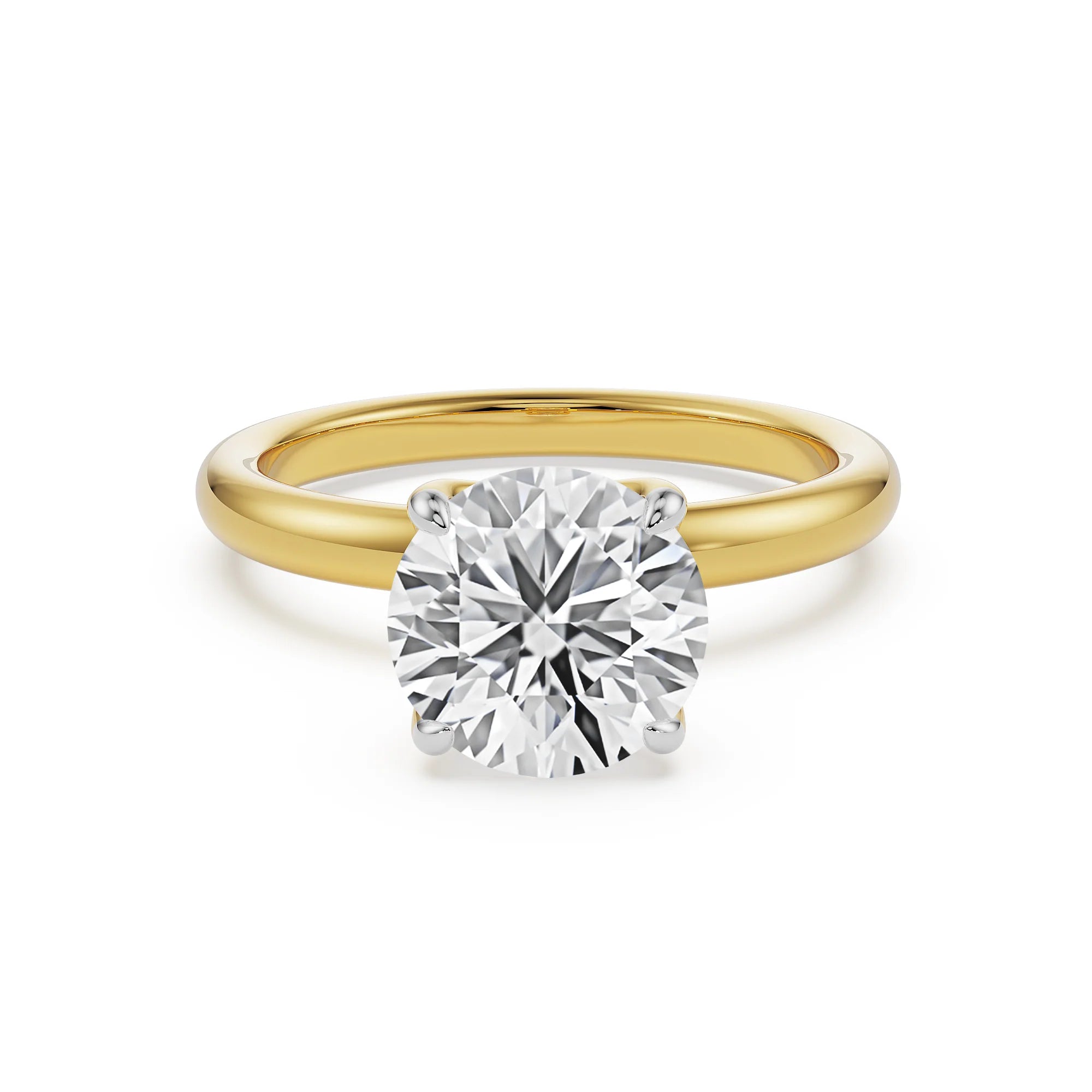 Petal Solitaire Lab Diamond Ring - front view in 9KT