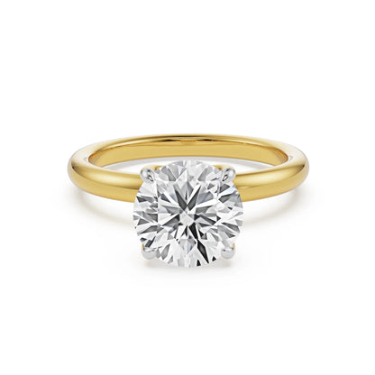 Petal Solitaire Lab Diamond Ring - front view in 9KT