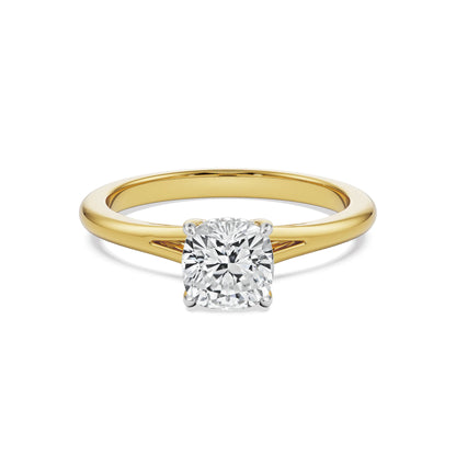 Classic Charm Cushion Cut Lab Diamond Ring - front view in 9KT