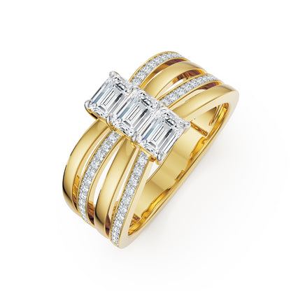 Ribbon Lab Grown Diamond Ring - top view