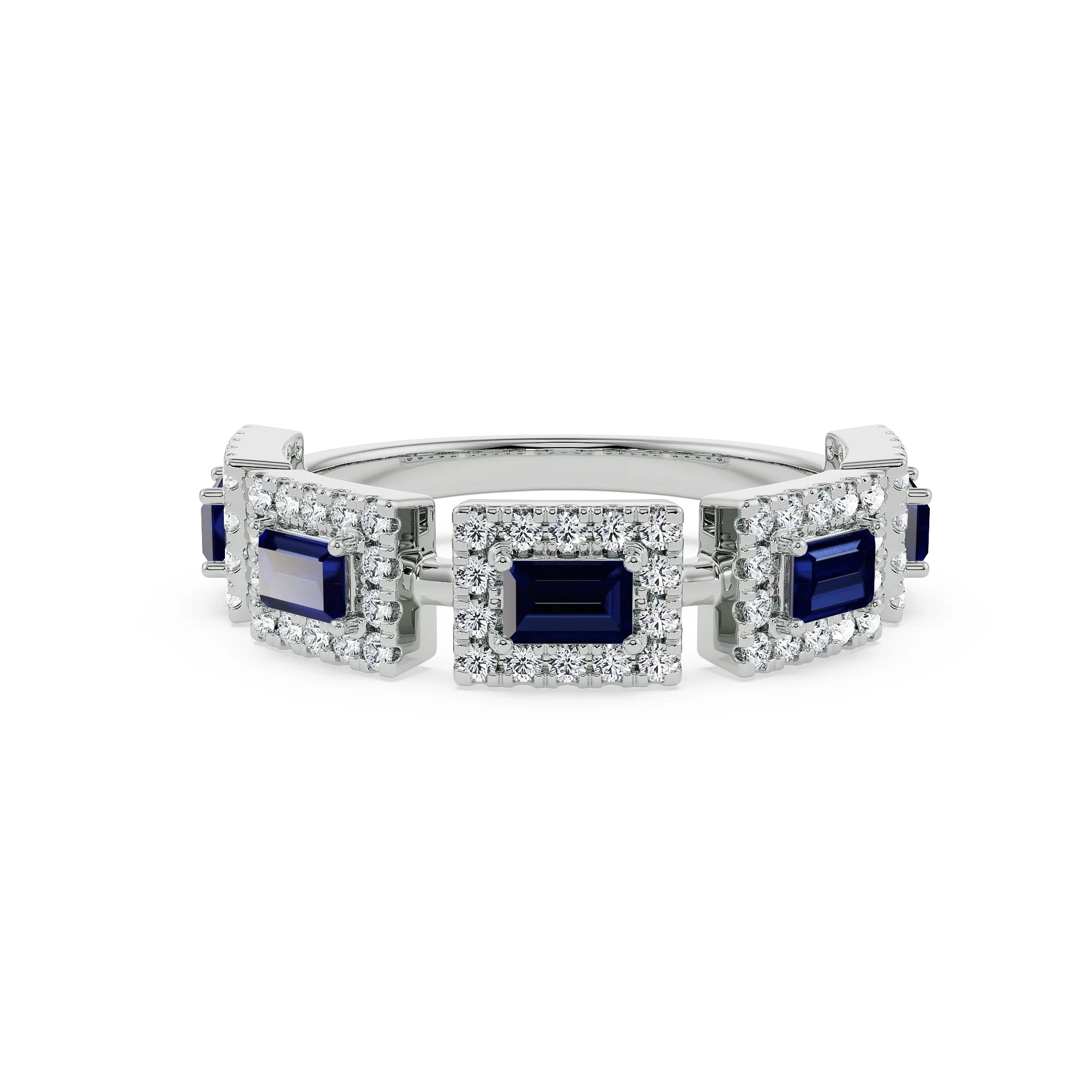 Sapphire Solace Lab Grown Diamond Ring - front view in 9KT