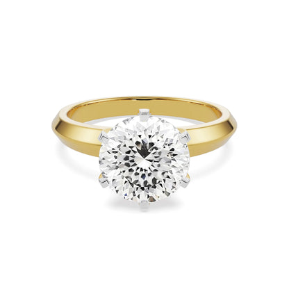 Portuguese Cut Lab Grown Diamond Ring - front view in 9KT