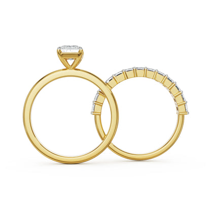 Emerald Radiance Lab Grown Diamond Stackable Ring - back view in 9KT