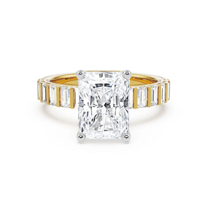 Sterling Radiant Lab Grown Diamond Ring - front view in 9KT