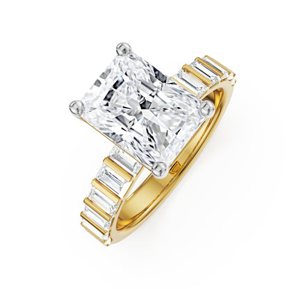 Sterling Radiant Lab Grown Diamond Ring - top view