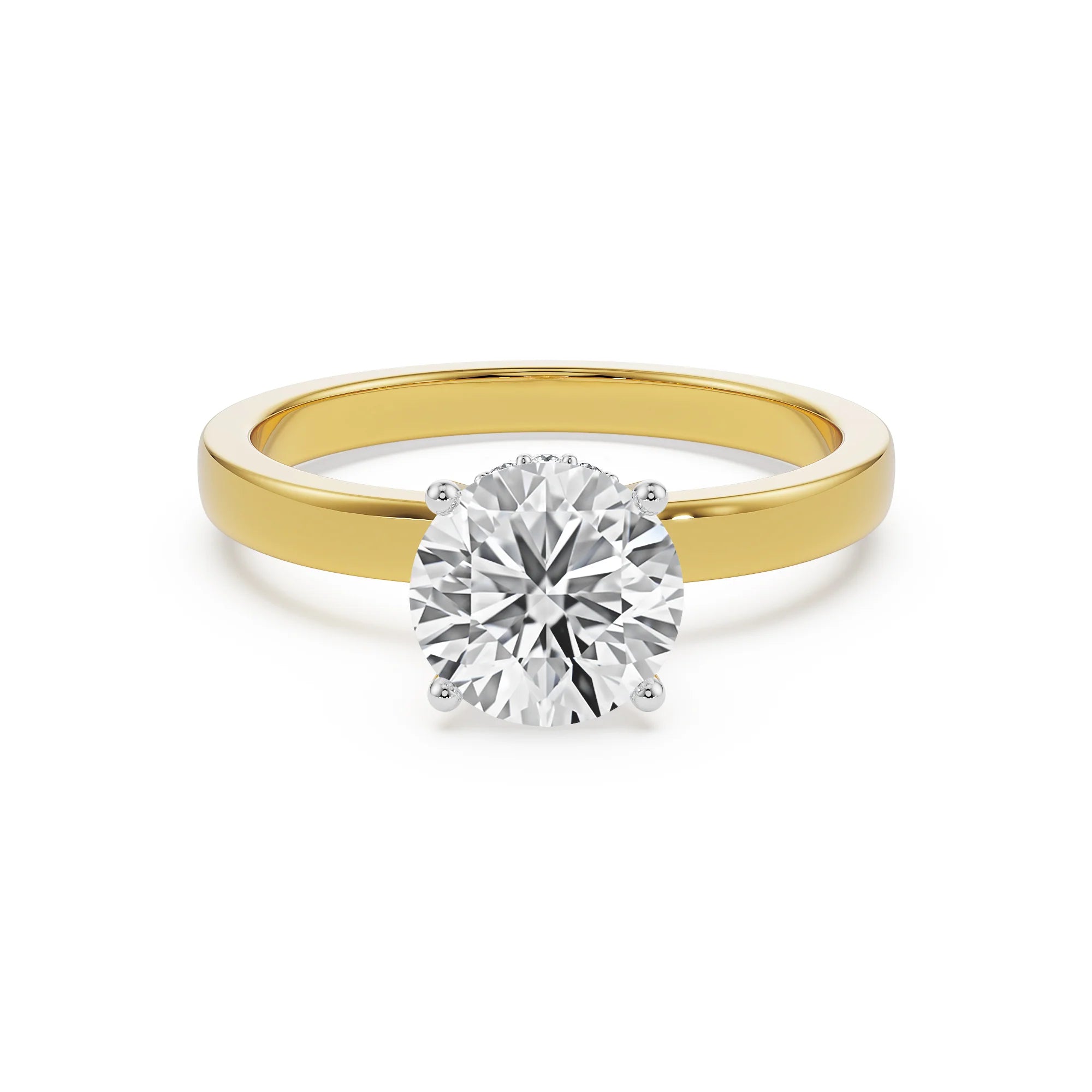 Elle Lab Grown Diamond Solitaire Ring - front view in 9KT