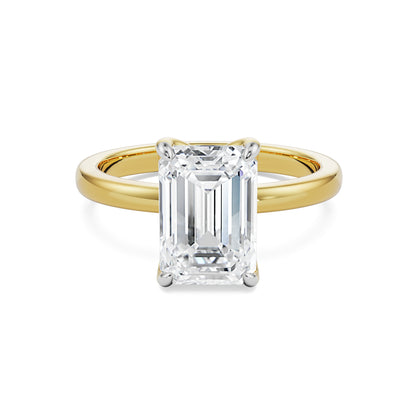 2 CT Emerald Lab Grown Diamond Solitaire Ring - front view