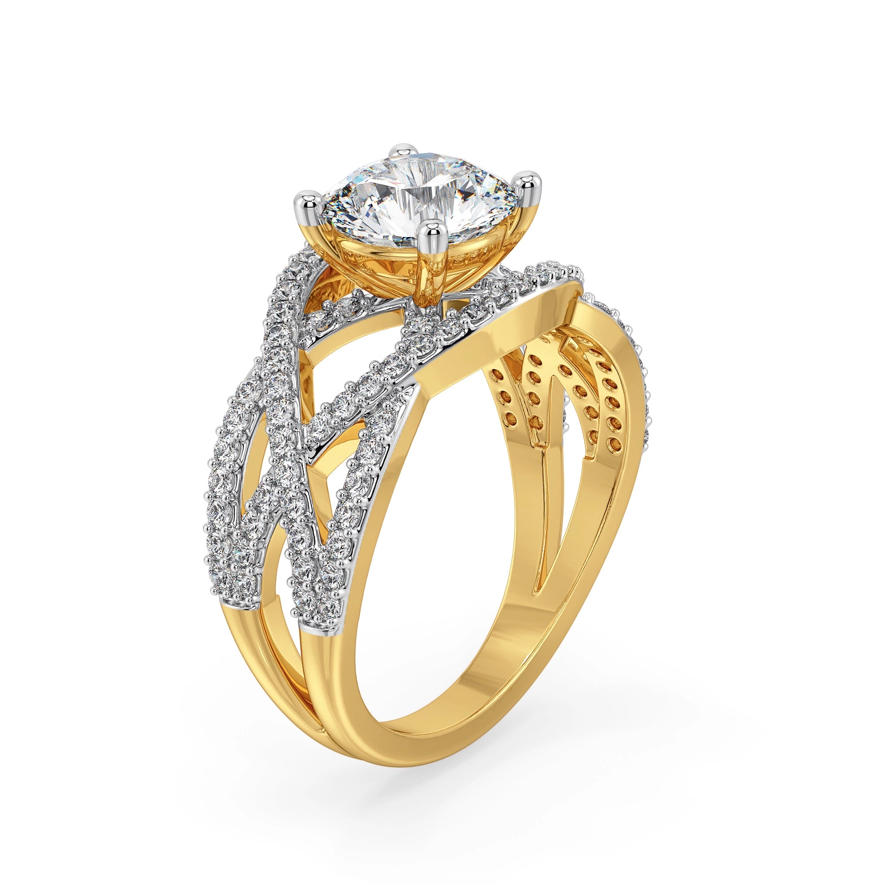 Enchanté Rose Lab Grown Diamond Ring - side view