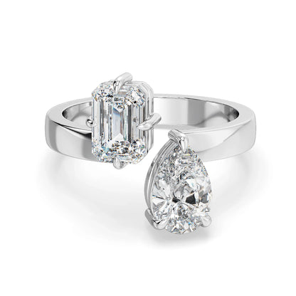 Twin Radiance Lab Grown Diamond Ring - front view in 9KT