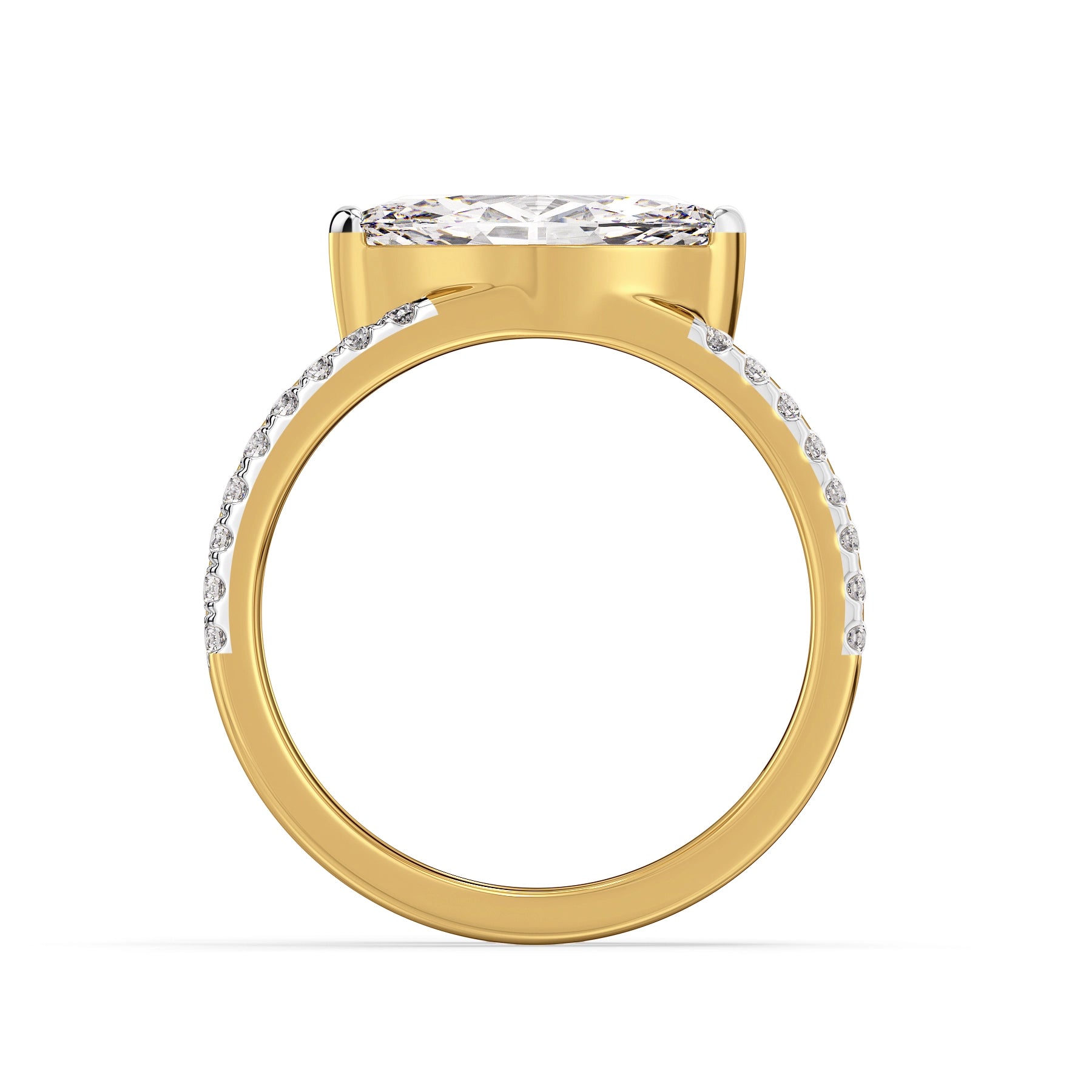 Marquise Elara Lab Grown Diamond Ring - back view