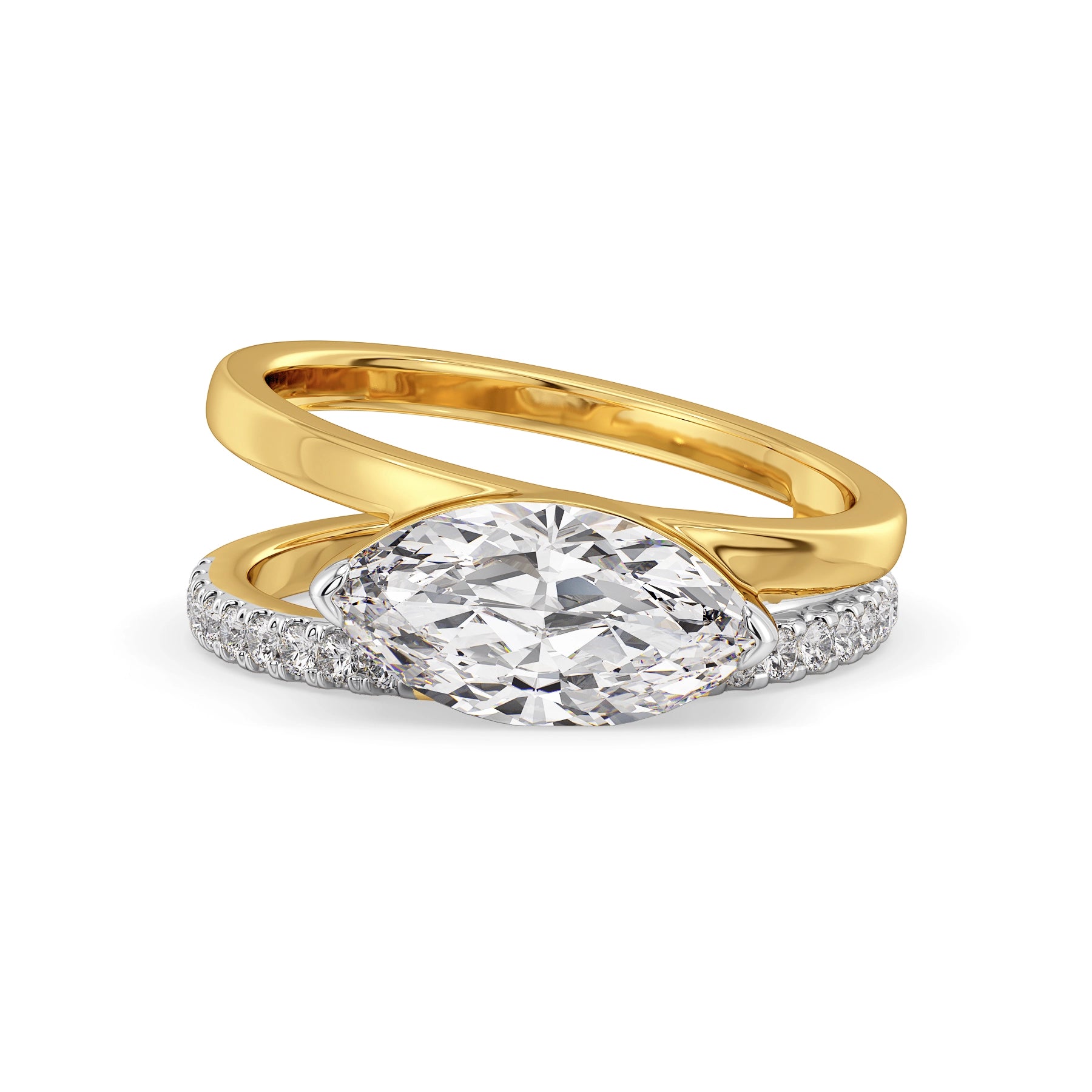 Marquise Elara Lab Grown Diamond Ring - front view