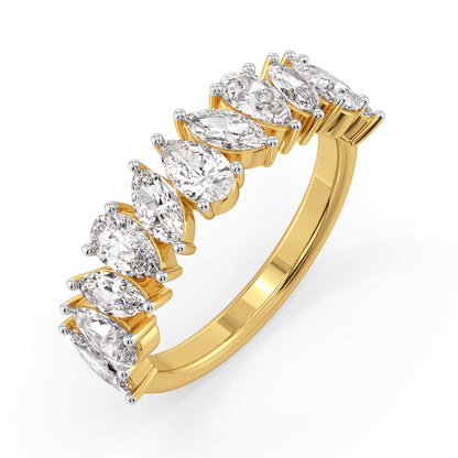 Serene Dew Drop Lab Grown Diamond Band - top view