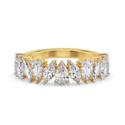 Serene Dew Drop Lab Grown Diamond Band - front view in 9KT