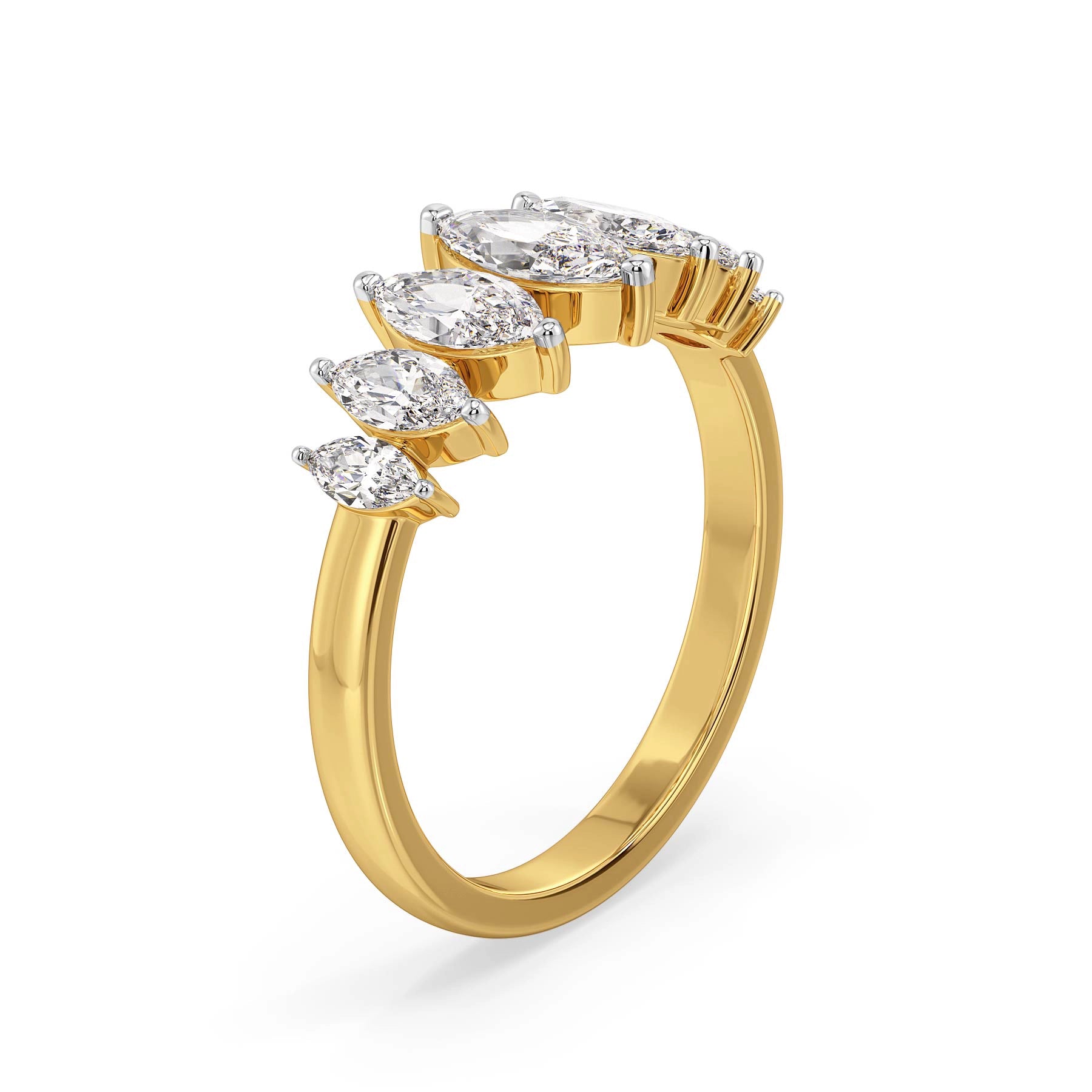 Marquise Cascade Lab Grown Diamond Ring - side view