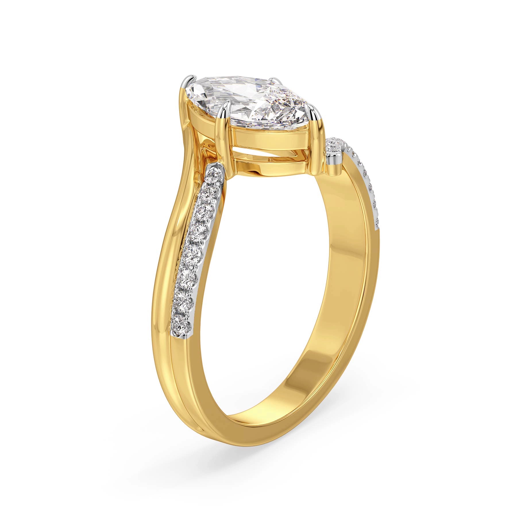 Marquise Infinity Bow Lab Grown Diamond Ring - side view