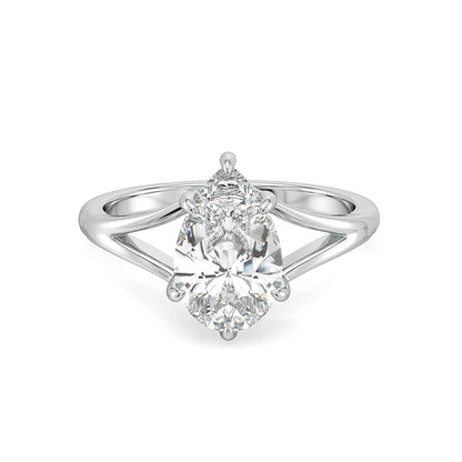 Dazzling Dewdrop Lab Grown Diamond Ring - front view in 9KT